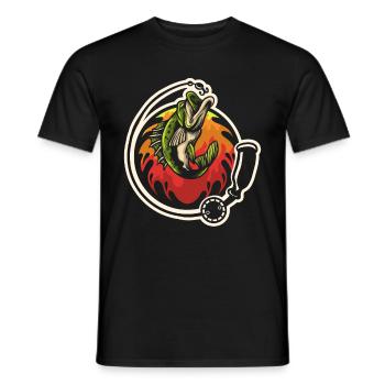 Fishing Fishing Fisher Fishing Rod Carp Rod Fish - Men's T-Shirt - black - Front - AI Model Male 178 light (178cm)