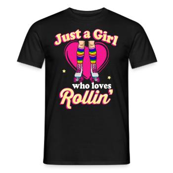Inline Skate Gift Rollskates Roller 70s - Men's T-Shirt - black - Front - AI Model Male 178 light (178cm)
