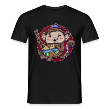 Affe Gorilla Primat Monkey Primat Tier Lackaffe - Männer T-Shirt - Schwarz - Vorne - AI Model Male 178 light (178cm)