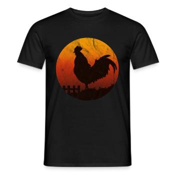chicken chickens poultry hen egg chicks gockel chick chick - Men's T-Shirt - black - Front - AI Model Male 178 light (178cm)