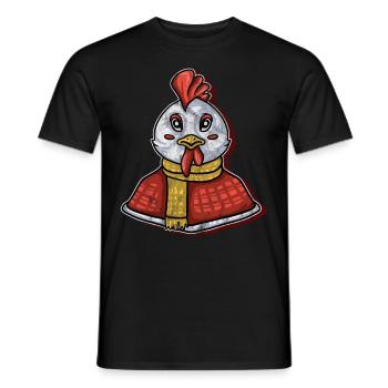chicken chickens poultry hen egg chicks gockel chick chick - Men's T-Shirt - black - Front - AI Model Male 178 light (178cm)