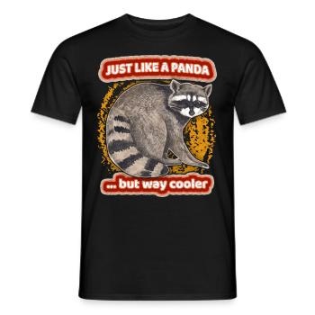 Panda disant, ours panda, raton laveur disant - T-shirt homme - noir - Devant - AI Model Male 178 light (178cm)