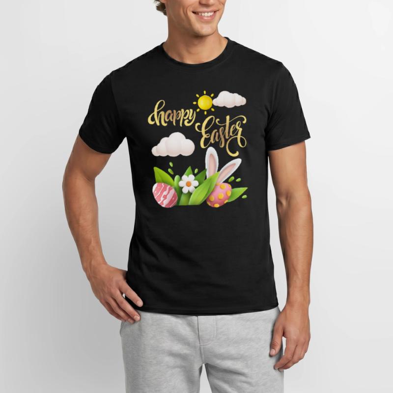 Happy-Easter Calligraphy, Easter Egg, Happy Easter Men's T-Shirt