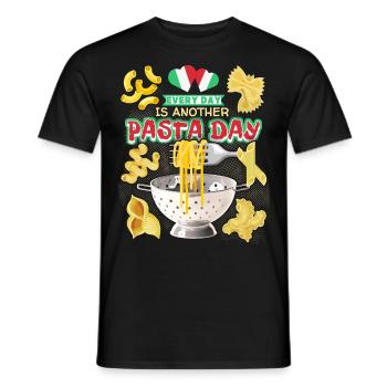Pâtes, Pizza Pâtes, Pâtes, Pâtes italiennes - T-shirt homme - noir - Devant - AI Model Male 178 light (178cm)