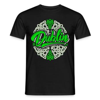 Dublin Dublin-Ireland Ireland, Dublin logo, Celtic - Men's T-Shirt - black - Front - AI Model Male 178 light (178cm)