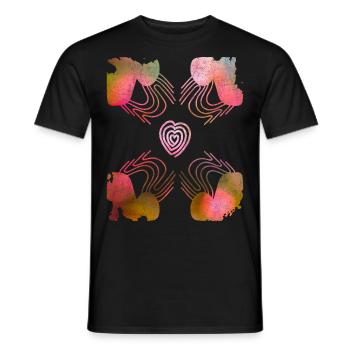 Valentine's Day, Heart, Wedding, Wedding, Romantic - Men's T-Shirt - black - Front - AI Model Male 178 light (178cm)