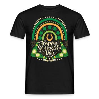 St Patrick's Day Beer Drinker, Irish, Rainbow - Men's T-Shirt - black - Front - AI Model Male 178 light (178cm)