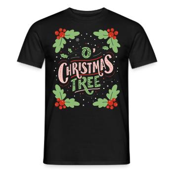Weihnachtsbaum, Weihnachten Typografie Spruch - Männer T-Shirt - Schwarz - Vorne - AI Model Male 178 light (178cm)