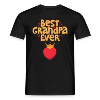 Grandfather, saying, Best-Grandpa-Ever, Herz-Krone - Men's T-Shirt - black - Front - AI Model Male 178 light (178cm)