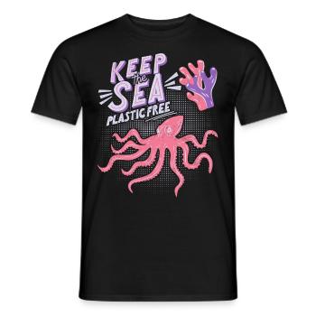 Ocean, Sea, Octopus, Marine Conservation - Men's T-Shirt - black - Front - AI Model Male 178 light (178cm)