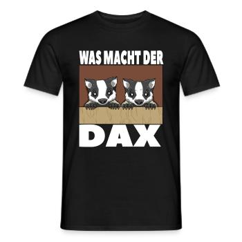 Was macht der Dachs Börse Aktien - Männer T-Shirt - Schwarz - Vorne - AI Model Male 178 light (178cm)