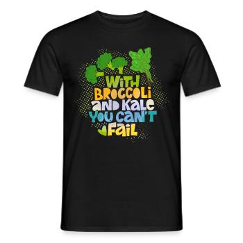 Brocoli et chou frisé drôle de dicton - T-shirt homme - noir - Devant - AI Model Male 178 light (178cm)