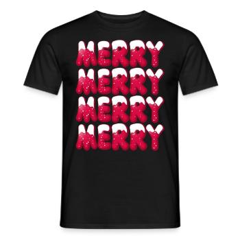 Noël Merry-Christmas Typographie Merry Merry - T-shirt homme - noir - Devant - AI Model Male 178 light (178cm)