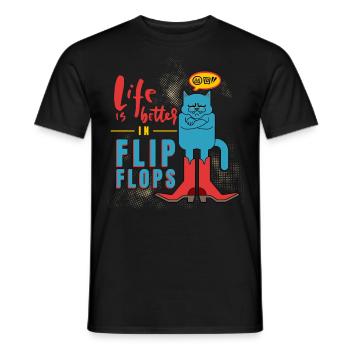 Lustige Katze, gestiefelter Kater Spruch - Männer T-Shirt - Schwarz - Vorne - AI Model Male 178 light (178cm)