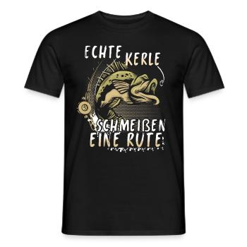 Angeln Geschenk Fischer Angler Petri Heil Rute - Männer T-Shirt - Schwarz - Vorne - AI Model Male 178 light (178cm)