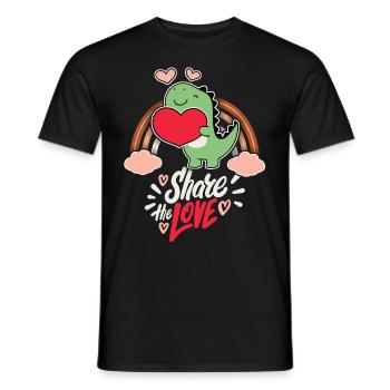 Lustiger Dinosaurier Liebe-Love Valentinstag - Männer T-Shirt - Schwarz - Vorne - AI Model Male 178 light (178cm)