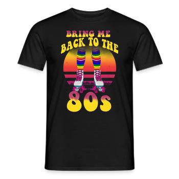 Inline Skate Gift Rollskates Roller 70s - Men's T-Shirt - black - Front - AI Model Male 178 light (178cm)