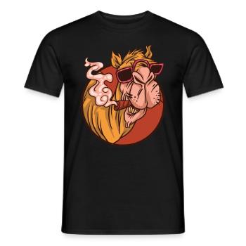 Cadeau de chameau Lama Alpaga Lama Animal Fumer - T-shirt homme - noir - Devant - AI Model Male 178 light (178cm)