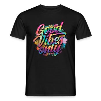 Hippie Peace Groovy Flowerpower Boho Woodstock - T-shirt homme - noir - Devant - AI Model Male 178 light (178cm)