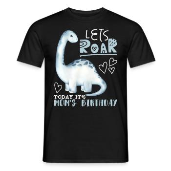 Dinosaur Mama-Mother, Happy Birthday - Men's T-Shirt - black - Front - AI Model Male 178 light (178cm)