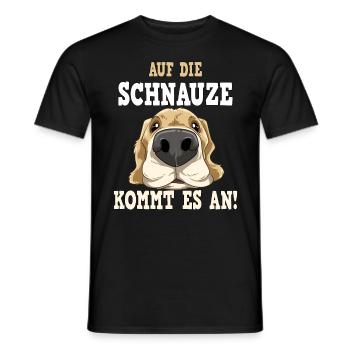 AUF DIE SCHNAUZE KOMMT ES AN - Männer T-Shirt - Schwarz - Vorne - AI Model Male 178 light (178cm)
