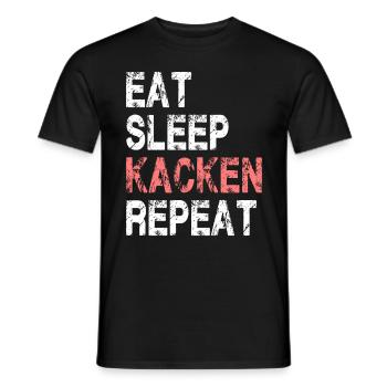 Eat Sleep Kacken Repeat für Männer und Frauen - Männer T-Shirt - Schwarz - Vorne - AI Model Male 178 light (178cm)