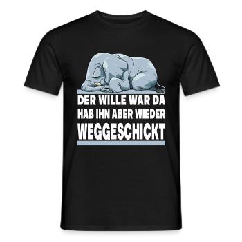 DER WILLE WAR DA ICH HAB IHN ABER WIEDER - Männer T-Shirt - Schwarz - Vorne - AI Model Male 178 light (178cm)