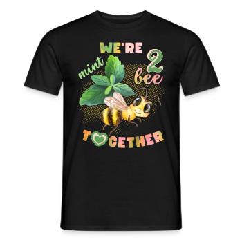 Valentine's Day, Bee Honey Bee funny saying Pun - Men's T-Shirt - black - Front - AI Model Male 178 light (178cm)
