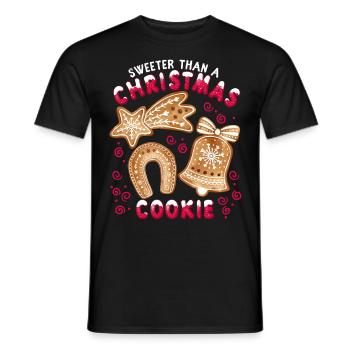 Christmas Cookie Saying, Christmas, Gingerbread - Men's T-Shirt - black - Front - AI Model Male 178 light (178cm)