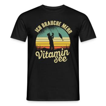 Angeln Tshirt Mann Fischer Rute Fischfang Fishing - Männer T-Shirt - Schwarz - Vorne - AI Model Male 178 light (178cm)