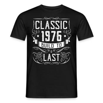 1976 Birthday Party Old Year of Construction - Men's T-Shirt - black - Front - AI Model Male 178 light (178cm)