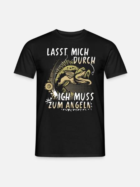 Angeln - Männer T-Shirt - Schwarz