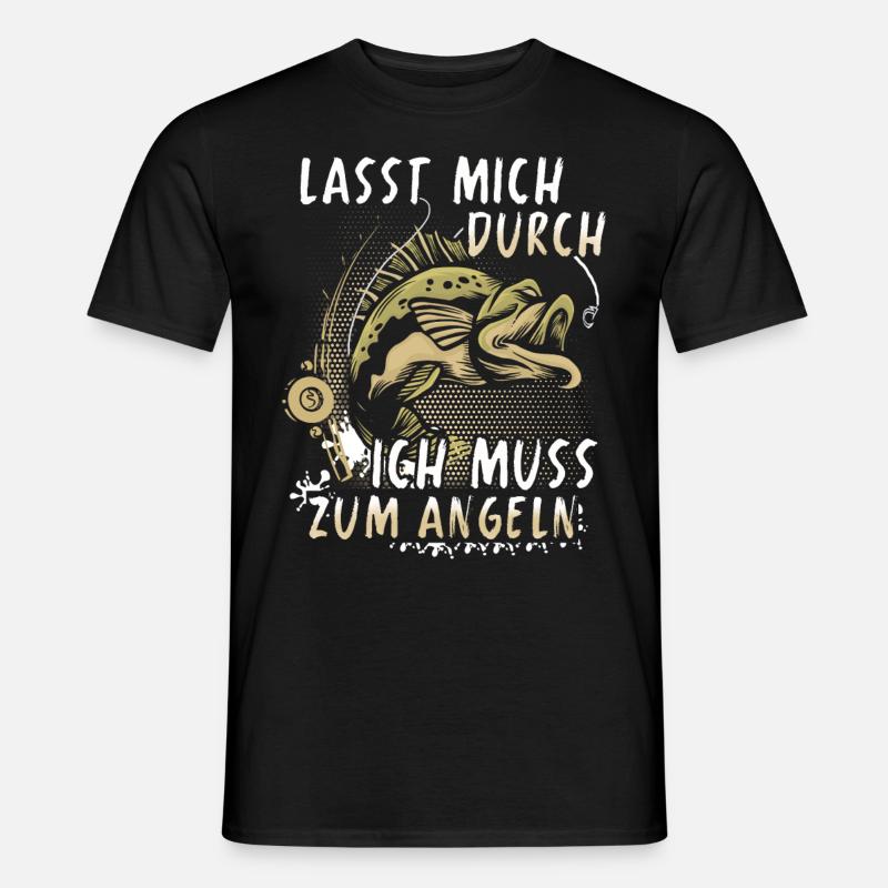 Angeln - Männer T-Shirt - Schwarz
