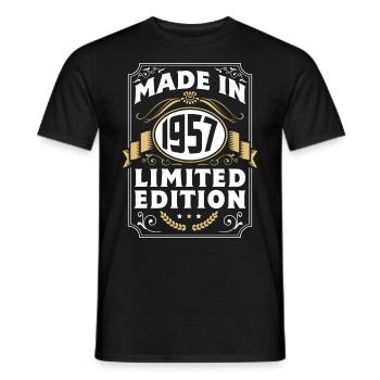 1957 Geburtstag Geschenk Birthday Jahrgang - Männer T-Shirt - Schwarz - Vorne - AI Model Male 178 light (178cm)