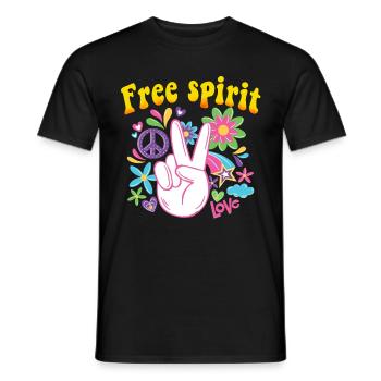 Hippie Geschenk Acidhead Flowerpower Hippi Hippy - Männer T-Shirt - Schwarz - Vorne - AI Model Male 178 light (178cm)