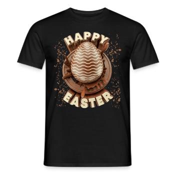 Ostern, Schokolade Osterei, Frohe Ostern Spruch - Männer T-Shirt - Schwarz - Vorne - AI Model Male 178 light (178cm)