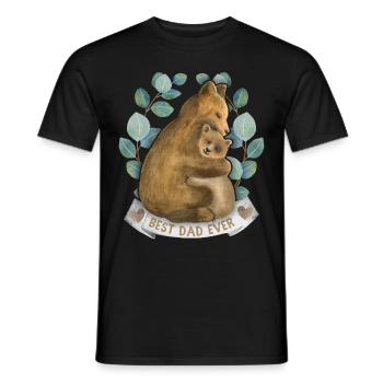 Dad-Daddy Papa-Daddy Saying with Papa-Bear Best-Dad - Men's T-Shirt - black - Front - AI Model Male 178 light (178cm)
