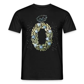 Monogramm Buchstabe O mit Krone, florales Ornament - Männer T-Shirt - Schwarz - Vorne - AI Model Male 178 light (178cm)