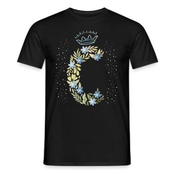 Monogramm Buchstabe C mit Krone, florales Ornament - Männer T-Shirt - Schwarz - Vorne - AI Model Male 178 light (178cm)