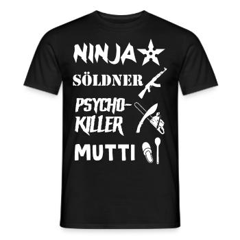 Ninja Söldner - Männer T-Shirt - Schwarz - Vorne - AI Model Male 178 light (178cm)