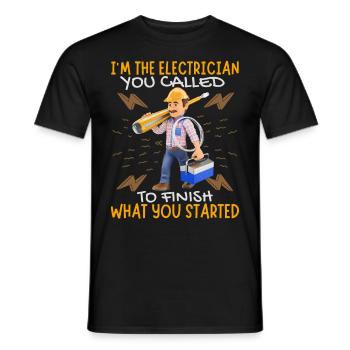 Électricien, drôle de dicton, blague de technicien en électronique - T-shirt homme - noir - Devant - AI Model Male 178 light (178cm)