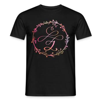 Monogramm, Buchstabe Z, Kalligrafie Ornament - Männer T-Shirt - Schwarz - Vorne - AI Model Male 178 light (178cm)