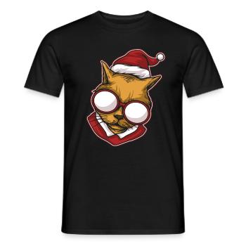 Moche pull de Noël Tshirt chat de Noël - T-shirt homme - noir - Devant - AI Model Male 178 light (178cm)