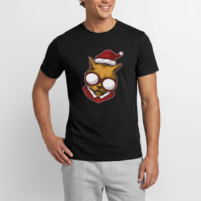 Moche pull de Noël Tshirt chat de Noël T-shirt homme