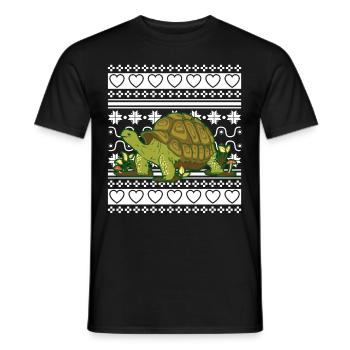 Ugly Christmas Sweater Christmas Turtle - Men's T-Shirt - black - Front - AI Model Male 178 light (178cm)