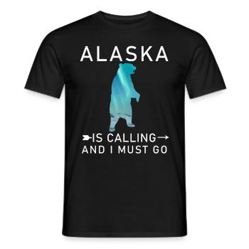 Alaska Geschenk USA Natur Bär Denali Grizzly Wald - Männer T-Shirt - Schwarz - Vorne - AI Model Male 178 light (178cm)