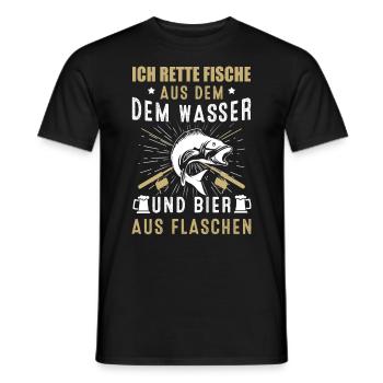 Angeln Tshirt Mann Fischer Rute Fischfang Fishing - Männer T-Shirt - Schwarz - Vorne - AI Model Male 178 light (178cm)