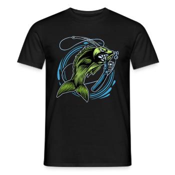 Angling - Men's T-Shirt - black - Front - AI Model Male 178 light (178cm)