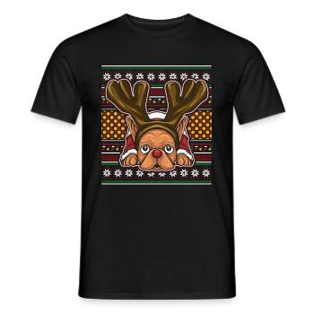 Pull de Noël laid Tshirt Noël Carlin - T-shirt homme - noir - Devant - AI Model Male 178 light (178cm)