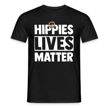 Hippie Peace Groovy Flowerpower Boho Woodstock - Men's T-Shirt - black - Front - AI Model Male 178 light (178cm)